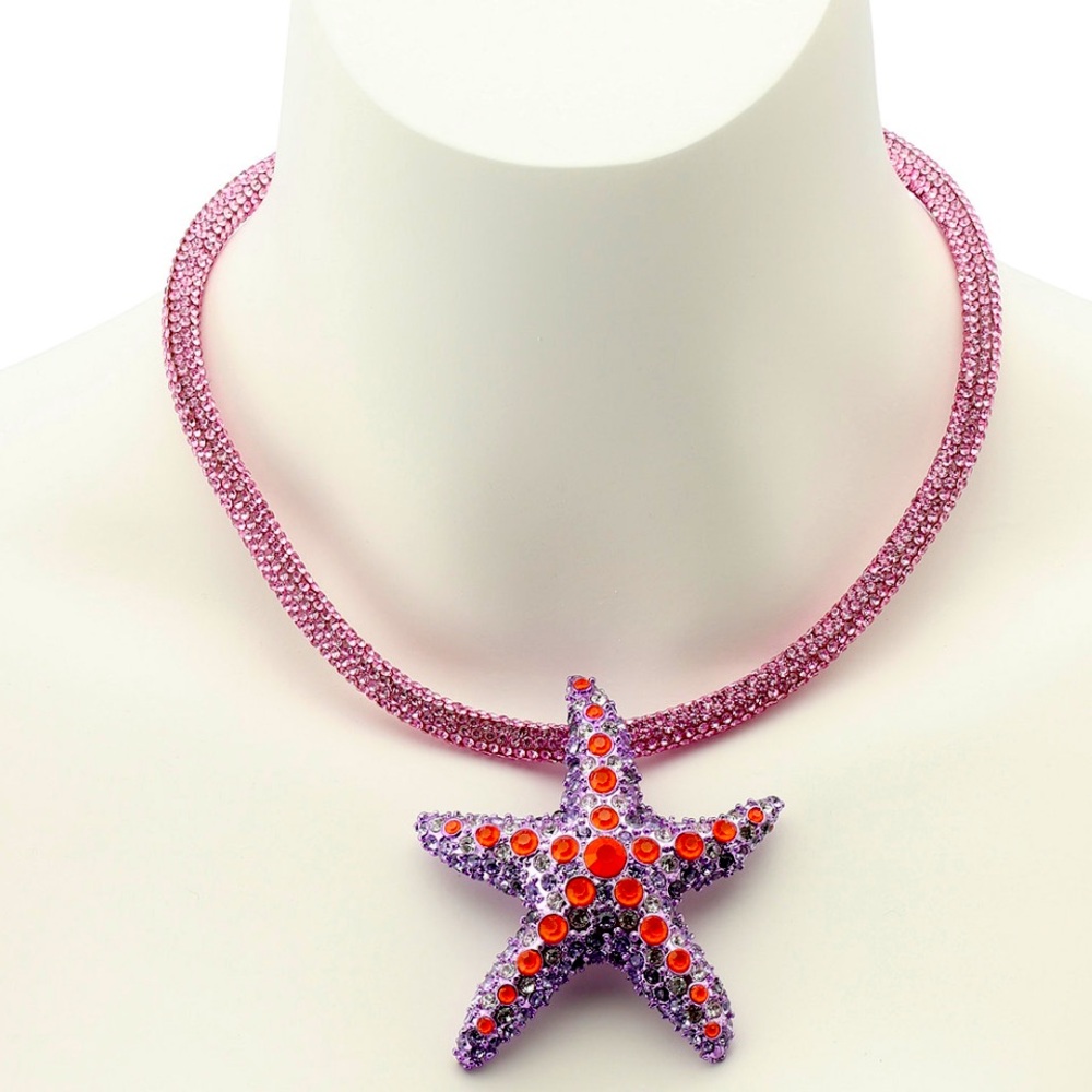 New Betsey Johnson Sparkly crystal mesh rope necklace